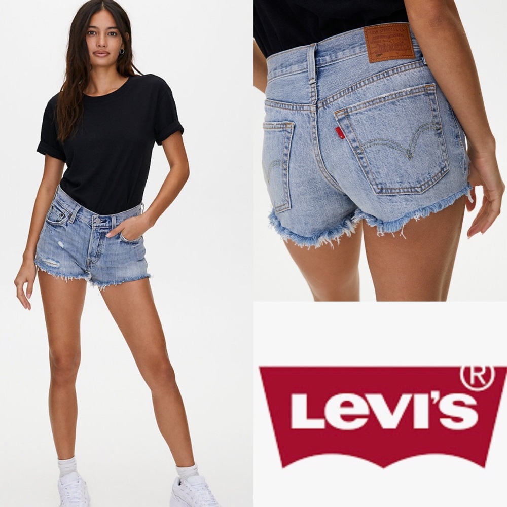 LEVI’S  501 Premium High Waist Cut Off Sho…